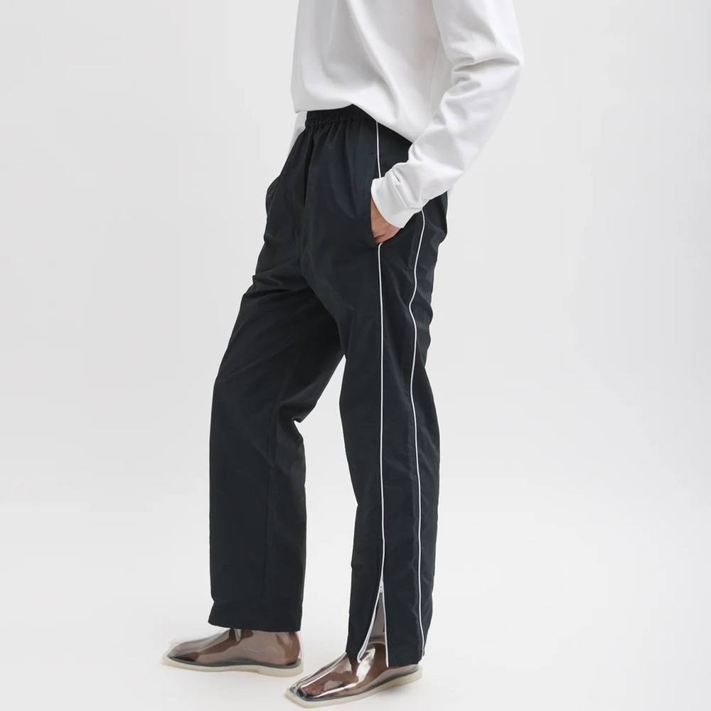 TIBI Nylon Piped Jogger, S, black
